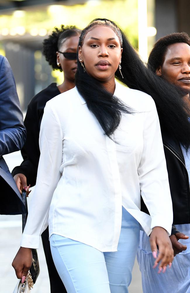 Olivia Winnie Muranga leaves the Magistrates Court in Brisbane. Picture: NCA NewsWire / Dan Peled