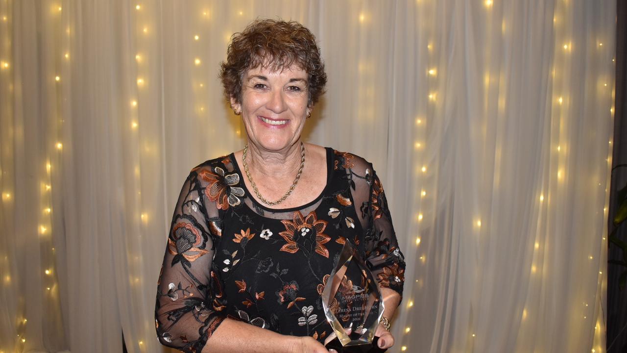 Teresa Dreghorn was named Magpie of the year at Magpies awards night, October 29, 2021. Picture: Matthew Forrest