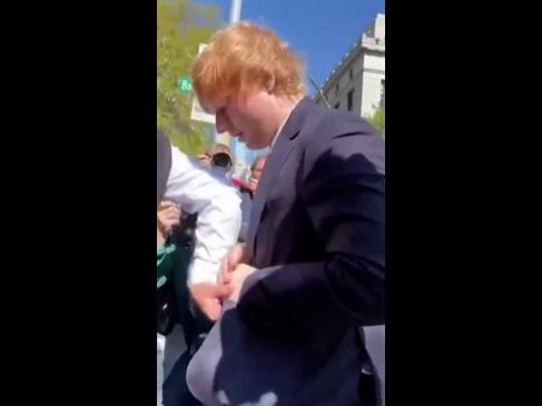 Ed Sheeran arrives in U.S. court for copyright trial.