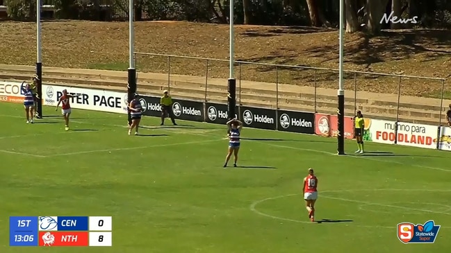 North Adelaide's Ashleigh Woodlands kicks four goals in SANFLW