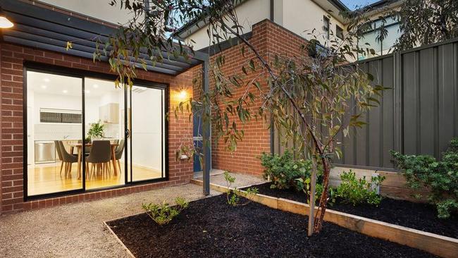 The Doncaster East townhouse also features a small garden.