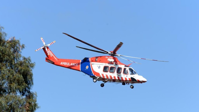 A man has been flown to hospital after a crash in Cowes on Tuesday morning.