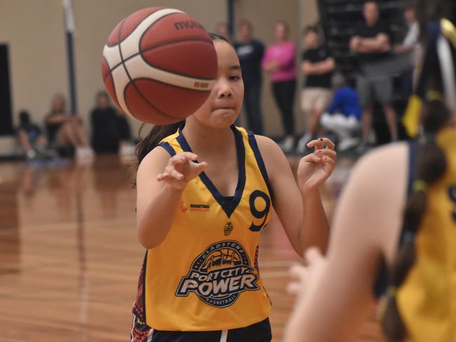Basketball Queensland under-14 girls state championships, Division 2, Townsville Lightning versus Gladstone Power at CQUniversity in Rockhampton on June 30, 2024.