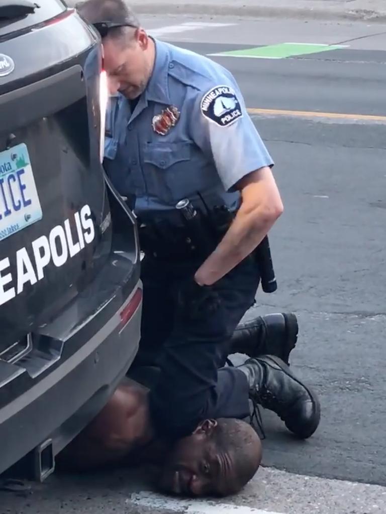 Video of George Floyd’s brutal arrest went viral and sparked fury in the United States. Picture: AFP/Facebook/Darnella Frazier