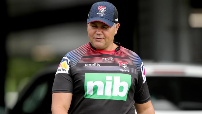 Anthony Seibold at a Newcastle Knights’ training session.