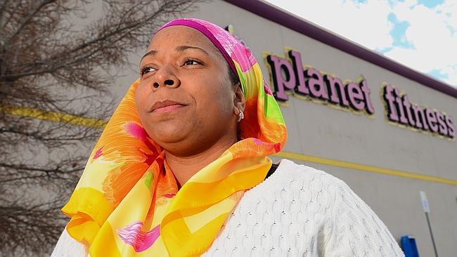 Tarainia McDaniel outside Planet Fitness in Albuquerque, New Mexico.