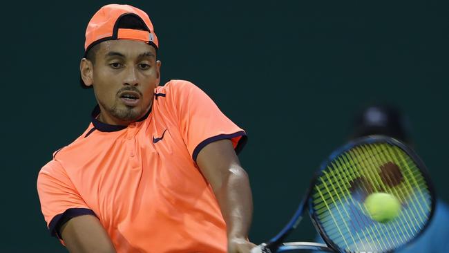 Nick Kyrgios during his controversial match against Mischa Zverev.