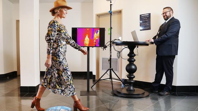 Sarah Peatling walks past the newly installed Thermal Imaging technology. Pic: Richard Dobson