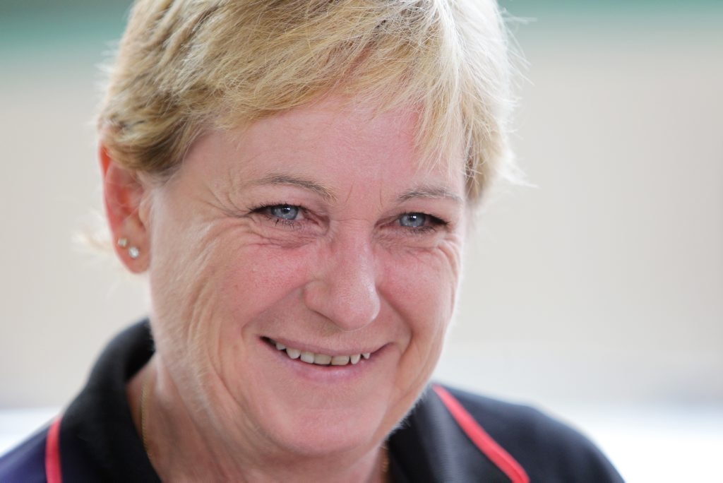 Denise Morcombe smiles at the start of their Child Safety road trip of Queensland at Woombye State Primary School. Picture: Cade Mooney