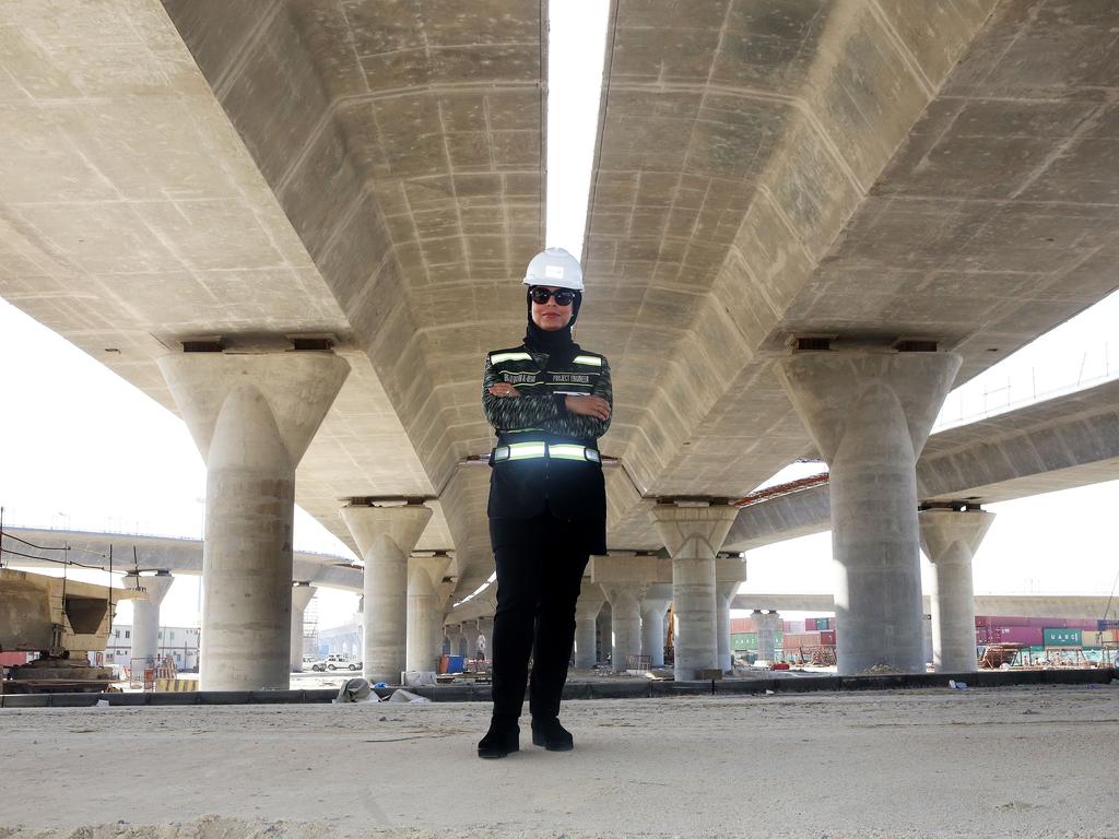 Mai Ibrahim Al-Mesad, Project Manager of the maritime section of the Jaber Al-Ahmad Causeway, at the construction site in Kuwait City on March 4, 2018. Picture: AFP