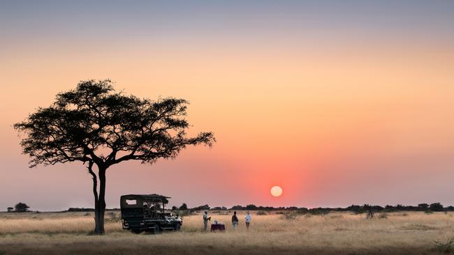 Sundowners at andBeyond Grumeti Serengeti River Lodge in Tanzania.