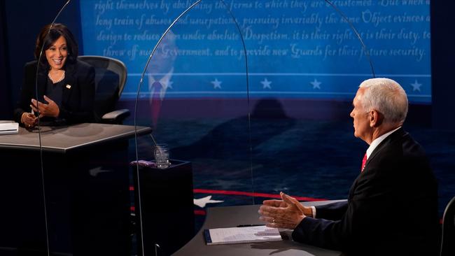 Harris debates Mike Pence during the campaign. Picture: Morry Gash/AFP