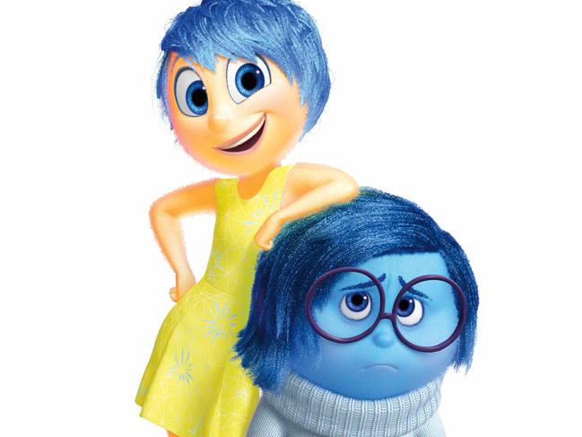 Joy (Amy Poehler) and Sorrow (Phyllis Smith) from the Pixar movie Inside Out. This film is a great film for kids to watch. Picture: Supplied