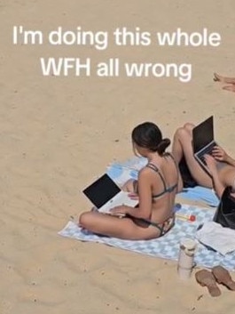 The WFH image has sparked a debate. Picture: TikTok/laurensyesterday