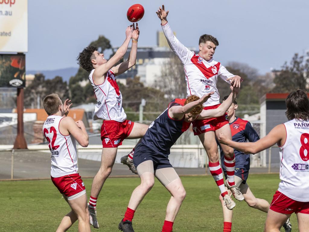 STJFL Grand finals U18 Boys Clarence v North Hobart at North Hobart Oval. Picture: Caroline Tan