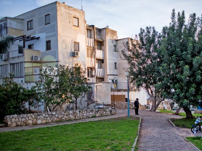 A block of residences in the ultra-orthodox Jewish settlement in the Palestinian West Bank.