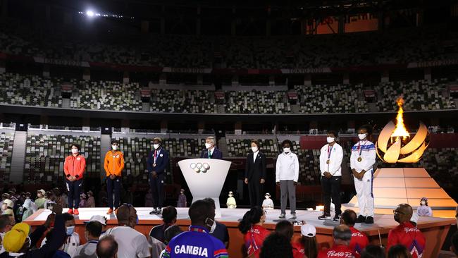 President of the International Olympic Committee, Thomas Bach speaks during the Closing Ceremony. Picture: Getty Images