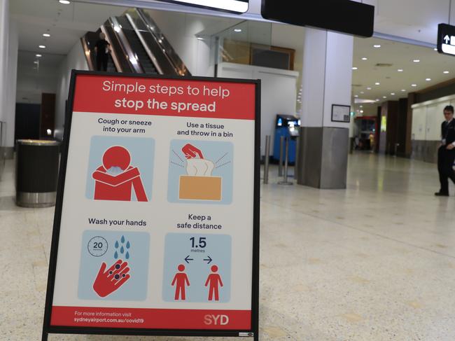 The arrivals hall is quiet at the international airport. picture John Grainger