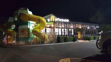 The pair crossed form NSW into Queensland near Goondiwindi, and stopped at the local McDonalds. Picture: Supplied