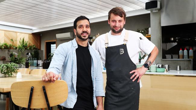 Owner Con Vailas with chef Michael Langshaw. Born on Brunswick in North Hobart were the winners of Tassie's Best Cafe. Picture: Nikki Davis-Jones