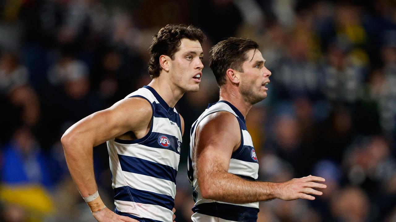 Shannon Neale looms as Tom Hawkins’ replacement. Picture; Dylan Burns/AFL Photos via Getty Images