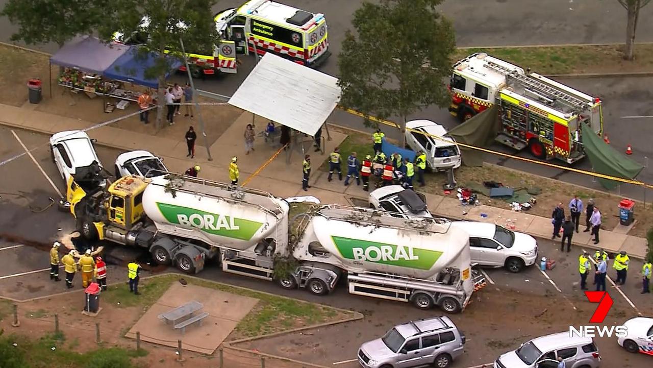 Menangle truck crash Child dead and four injured off Hume Highway