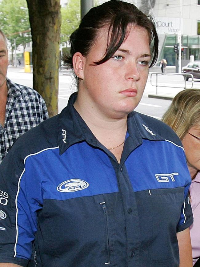 Cassandra Griffey outside court in 2008.