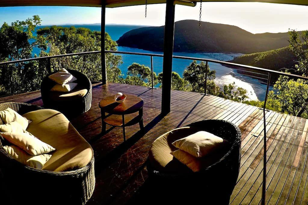 The view from the balcony as this deserted apartment on Keswick Island. Picture: Airbnb