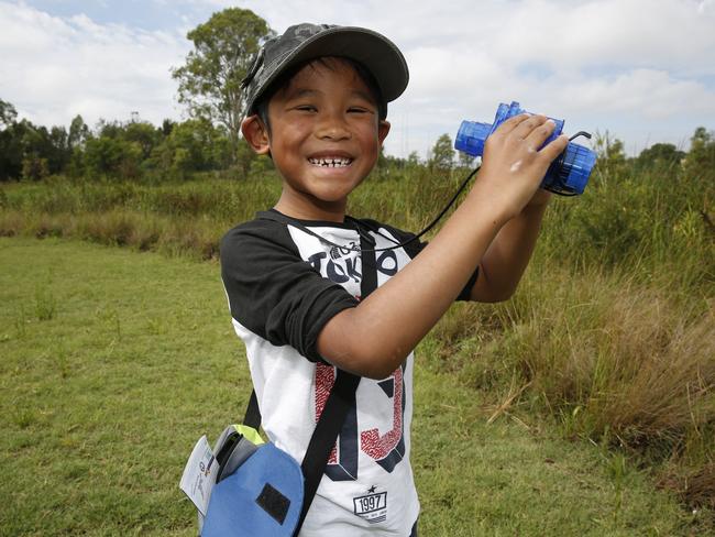 Council’s have a range of bird watching spots to tick them off your quest list. Pictured is Addney wardhana 7 looking for ducks at Blacktown. Picture: David Swift