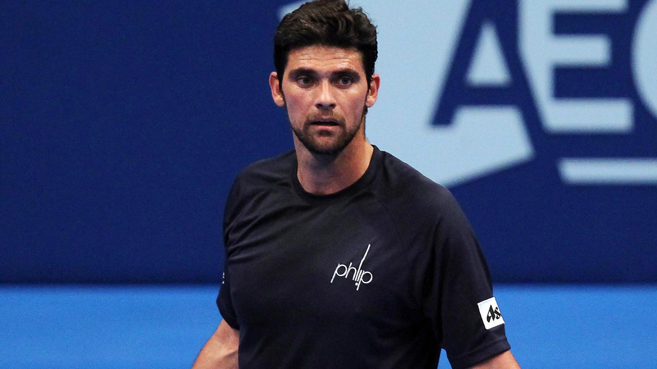 Mark Philippoussis on court. Photo by Jan Kruger/Getty Images.