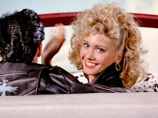 LOS ANGELES - JUNE 16: The movie "Grease", directed by Randal Kleiser. Seen here, Olivia Newton-John as Sandy, waves goodbye.