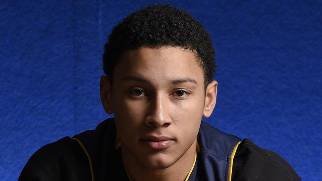 Ben Simmons at his old school, Box Hill Secondary College is home in Melbourne for a break from the US, is being touted as the next big thing in US basketball and could be our best ever player. Picture: Andy Brownbill