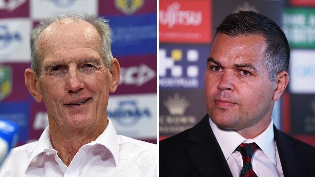 Wayne Bennett and Anthony Seibold. Photo: Courier Mail