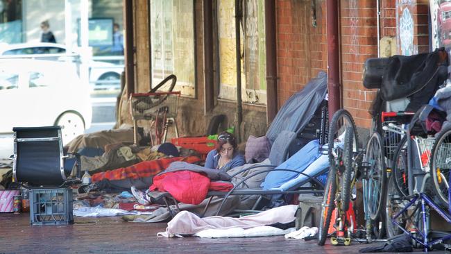 No one likes seeing people sleeping rough in the city. Picture: Hamish Blair