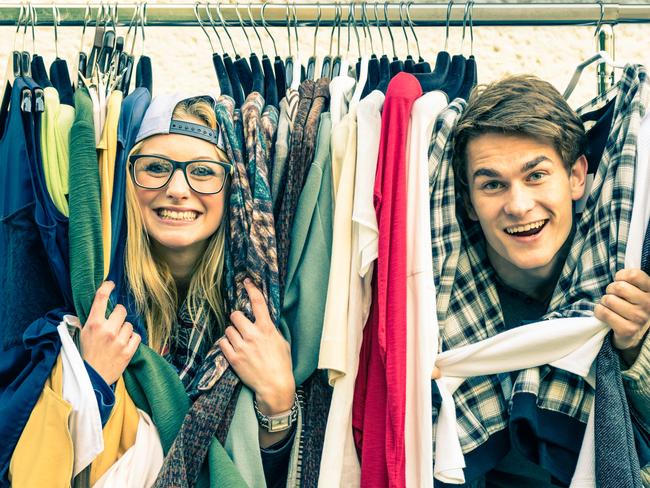 Weekend Extra: Young hipster couple at the weekly clothes market