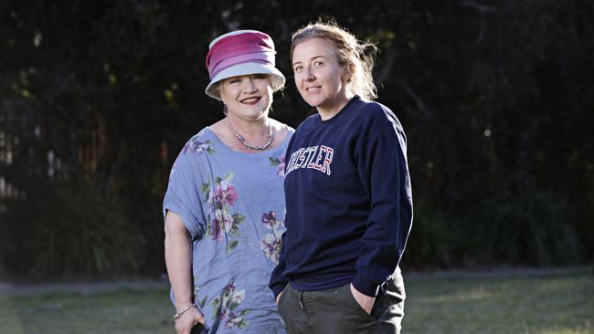 Past President of Rotary upper Northern Beaches Tamara Sloper-Harding and CEO of Burdekin Justine Gordon at Dunbar Park in Avalon following the community meeting. Picture: Adam Yip