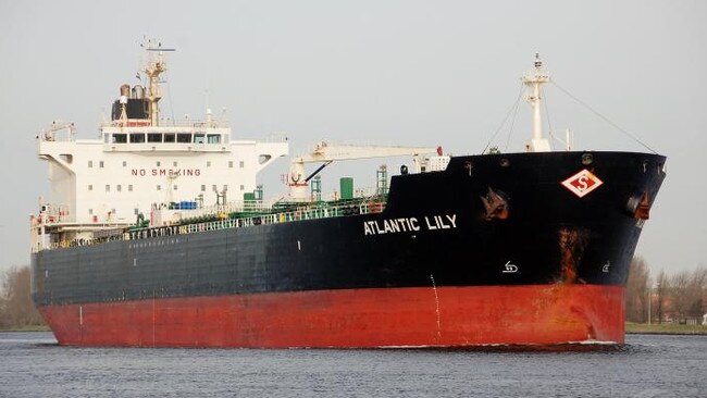 The tanker Atlantic Lily was diverted to the location the couple's beacon went off, but were unable to find the pair. Picture: vesselfinder.com