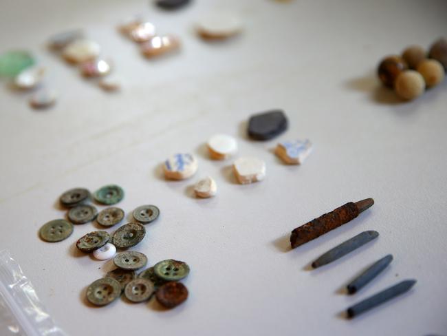 Some of the artefacts found at the convict-era site.