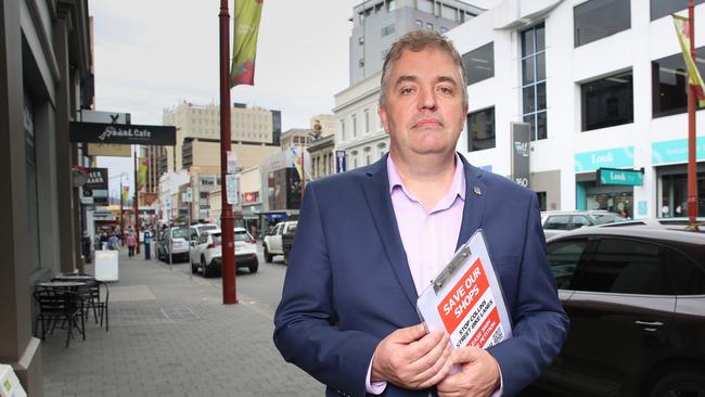 Chair of the Confederation of Greater Hobart Business Edwin Johnstone on Collins street in Hobart. Picture: Linda Higginson