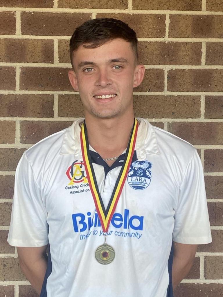 Lara's Daniel Blatherwick was a joint winner of the Jack Sing Medal. Picture: Lara Cricket Club.