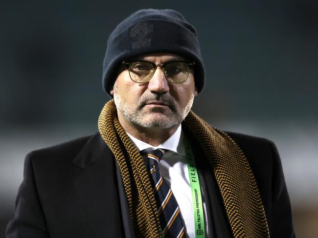 WOLLONGONG, AUSTRALIA - JULY 20: Chairman of the Tigers Lee Hagipantelis walks off after defeat the round 21 NRL match between St George Illawarra Dragons and Wests Tigers at WIN Stadium on July 20, 2023 in Wollongong, Australia. (Photo by Jeremy Ng/Getty Images)