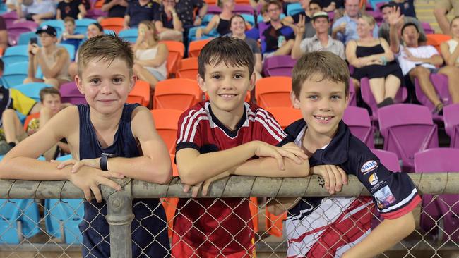 Manson Cordwell, Xavier John and Micah John at TIO Stadium for the Round 8 match between Palmerston and St Mary’s. Picture: (A)manda Parkinson