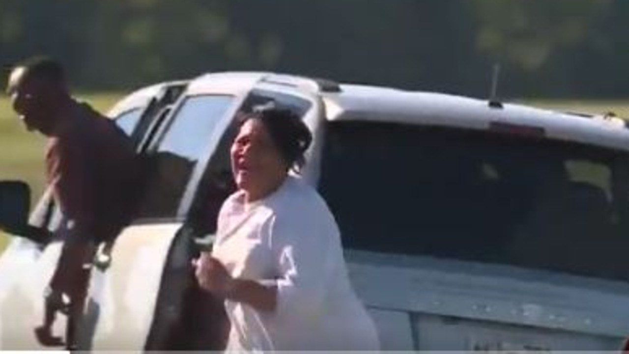 An emotion Alice Johnson rushed to reunite with family after her release from prison. Picture: WVTM