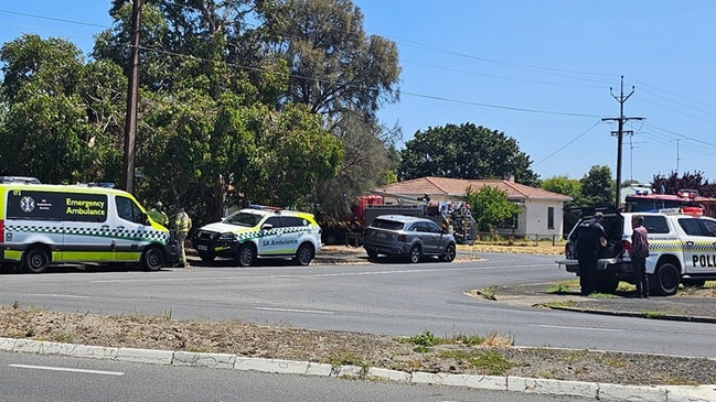 A large presence of police and other emergency services, including hazmat, are currently at the scene of an incident in Mount Gambier. Picture: Josh Lynagh.