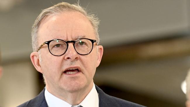 Prime Minister Anthony Albanese at Meadowbank TAFE in Sydney. Picture: NCA NewsWire / Jeremy Piper