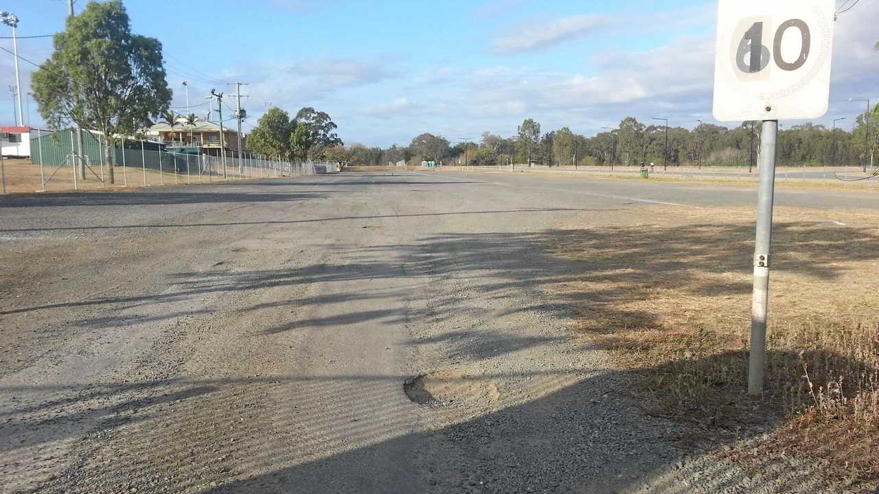 Ipswich hockey's carpark badly in need of resurfacing work. Picture: David Lems