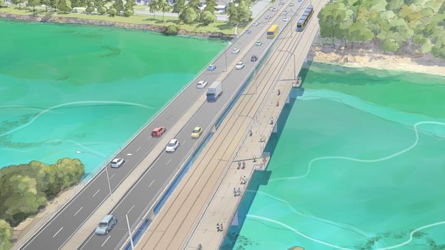 How trams will cross Tallebudgera Creek. Picture: Supplied