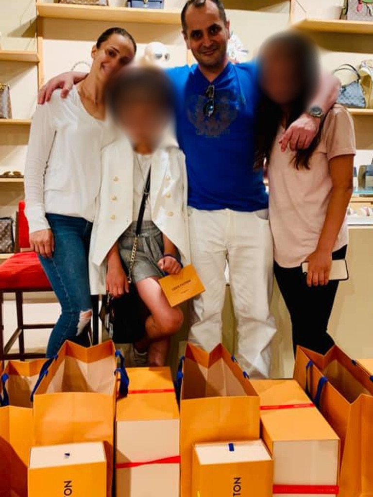 Michael Ibrahim, on a shopping spree with his wife Jade and their kids. He is the man behind the talk of a star-studded desert movie studio dubbed “Arabiawood”. Picture: Facebook