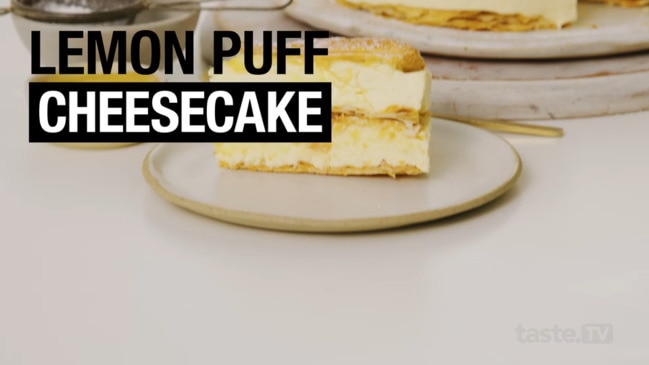 Lemon puff cheesecake