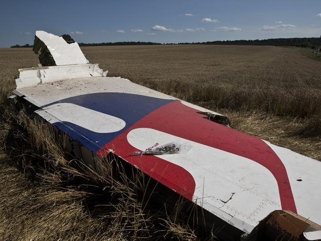 Debris and objects found scattered on the ground where Malaysian Airlines flight MH17 fell from the sky in Rozsypne, Eastern Ukraine. Picture: Ella Pellegrini